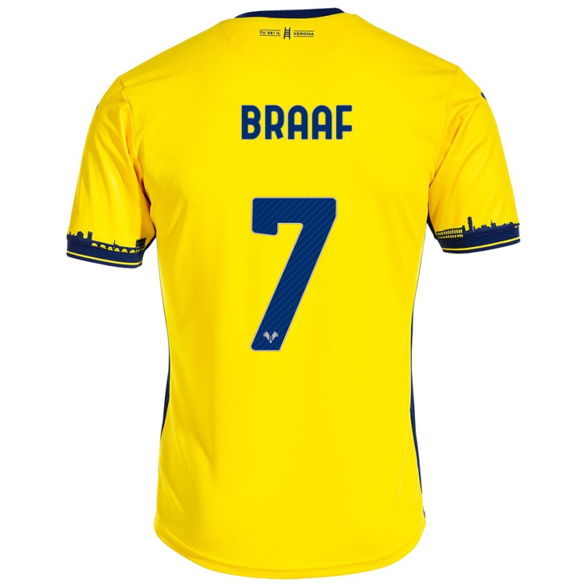 Herren Jayden Braaf #7 Gelb Auswärtstrikot Trikot 2023/24 T-Shirt Schweiz