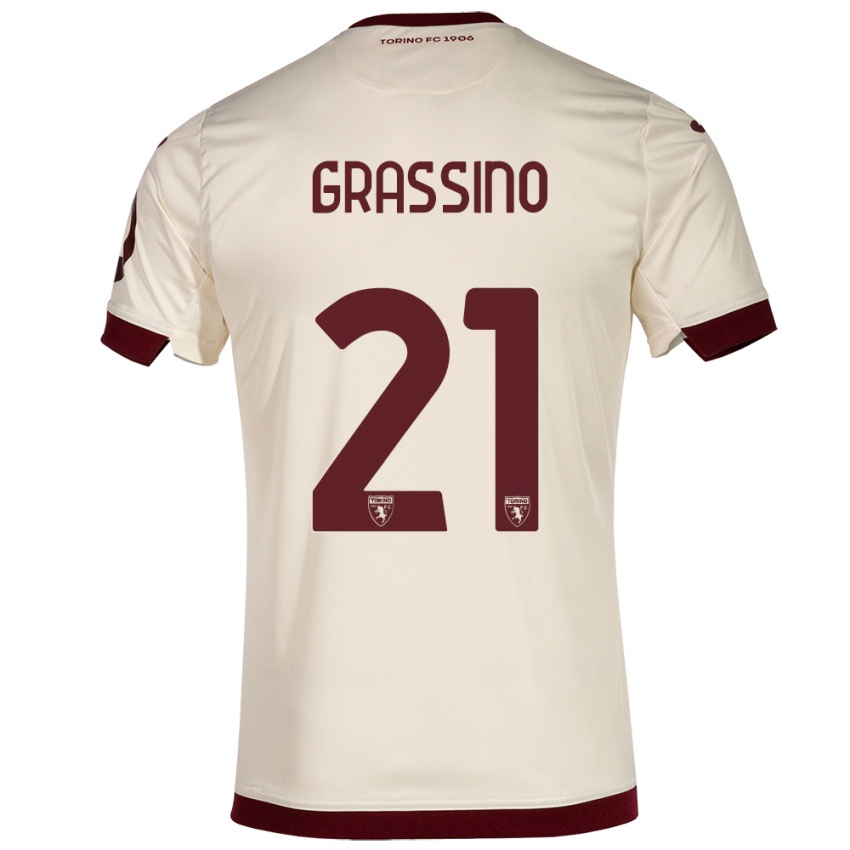 Herren Giulia Grassino #21 Sekt Auswärtstrikot Trikot 2023/24 T-Shirt Schweiz