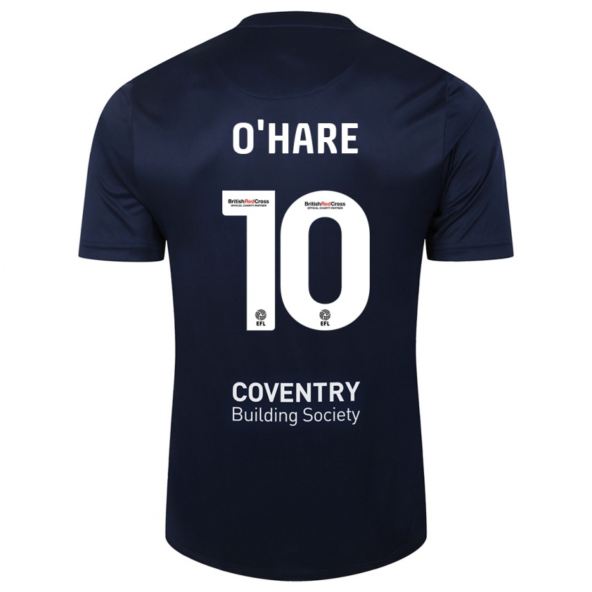 Herren Callum O'hare #10 Rote Marine Auswärtstrikot Trikot 2023/24 T-Shirt Schweiz