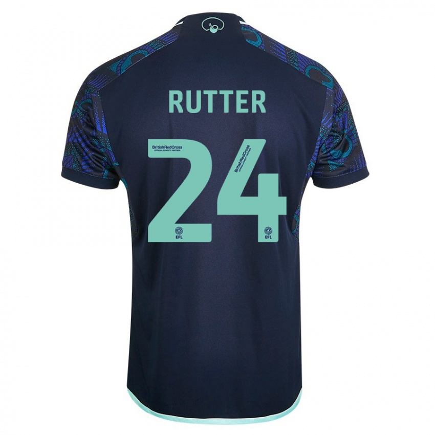 Herren Georginio Rutter #24 Blau Auswärtstrikot Trikot 2023/24 T-Shirt Schweiz