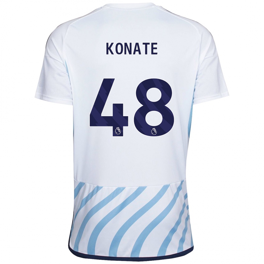 Herren Ateef Konaté #48 Weiß Blau Auswärtstrikot Trikot 2023/24 T-Shirt Schweiz