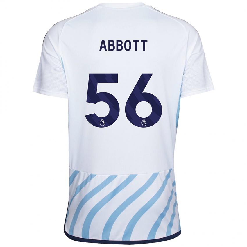 Herren Zach Abbott #56 Weiß Blau Auswärtstrikot Trikot 2023/24 T-Shirt Schweiz