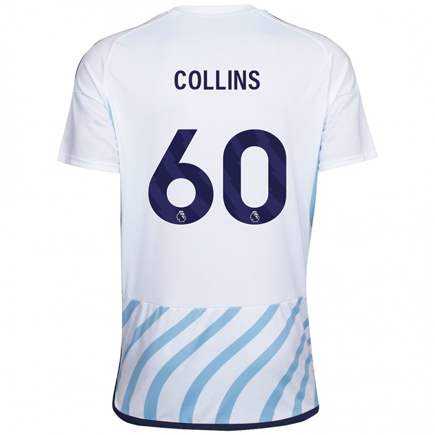 Herren Sam Collins #60 Weiß Blau Auswärtstrikot Trikot 2023/24 T-Shirt Schweiz