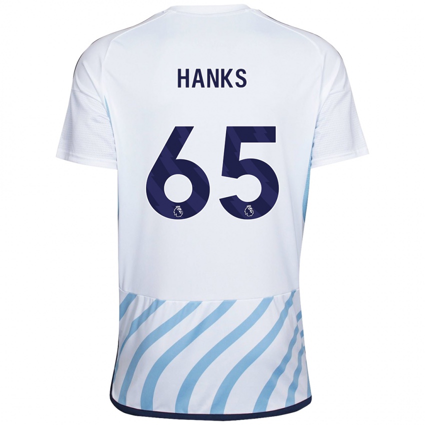 Herren Justin Hanks #65 Weiß Blau Auswärtstrikot Trikot 2023/24 T-Shirt Schweiz