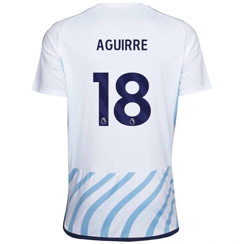 Herren Aja Aguirre #18 Weiß Blau Auswärtstrikot Trikot 2023/24 T-Shirt Schweiz