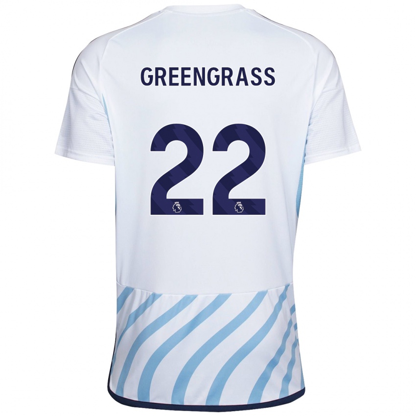 Herren Charlotte Greengrass #22 Weiß Blau Auswärtstrikot Trikot 2023/24 T-Shirt Schweiz