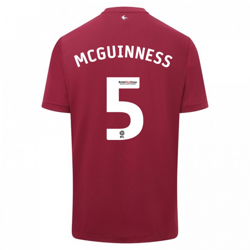 Herren Mark Mcguinness #5 Rot Auswärtstrikot Trikot 2023/24 T-Shirt Schweiz