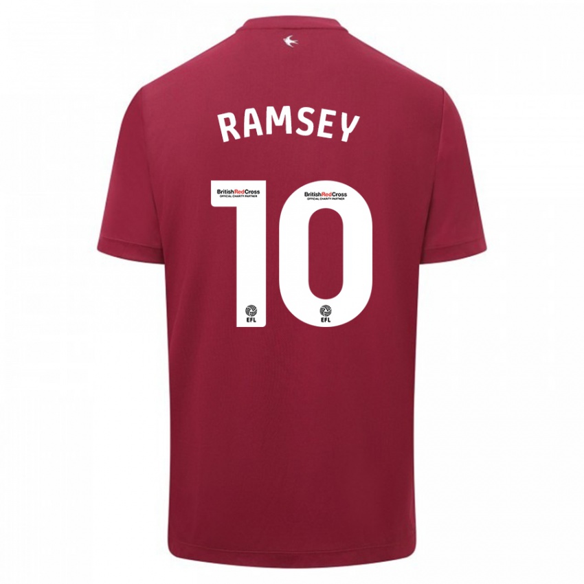 Herren Aaron Ramsey #10 Rot Auswärtstrikot Trikot 2023/24 T-Shirt Schweiz