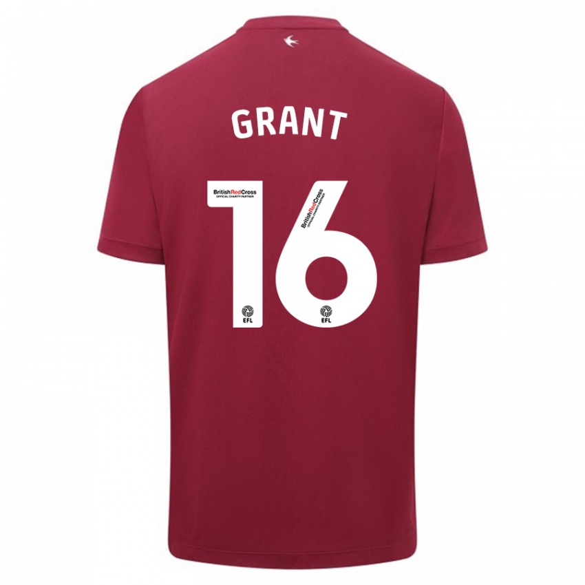 Herren Karlan Grant #16 Rot Auswärtstrikot Trikot 2023/24 T-Shirt Schweiz
