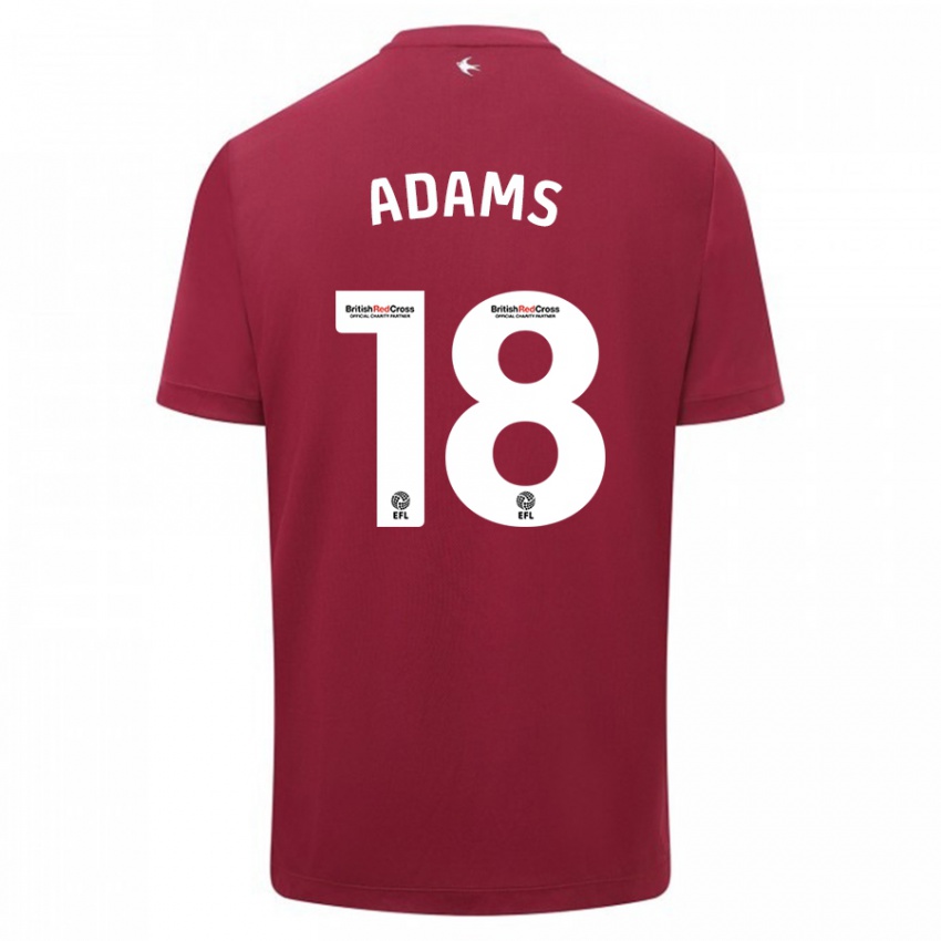 Herren Ebou Adams #18 Rot Auswärtstrikot Trikot 2023/24 T-Shirt Schweiz