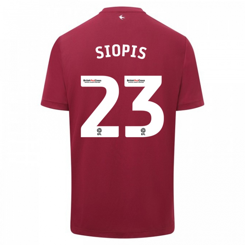 Herren Manolis Siopis #23 Rot Auswärtstrikot Trikot 2023/24 T-Shirt Schweiz
