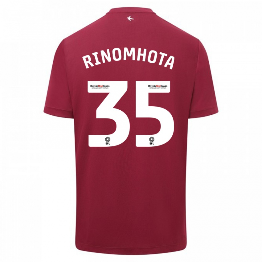 Herren Andy Rinomhota #35 Rot Auswärtstrikot Trikot 2023/24 T-Shirt Schweiz