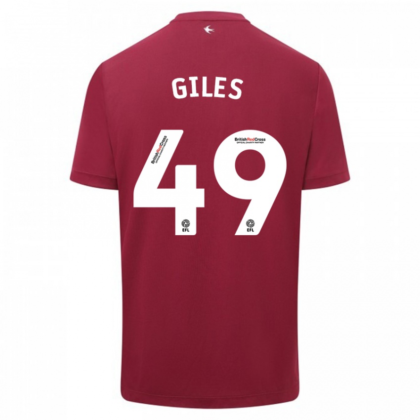Herren Luey Giles #49 Rot Auswärtstrikot Trikot 2023/24 T-Shirt Schweiz