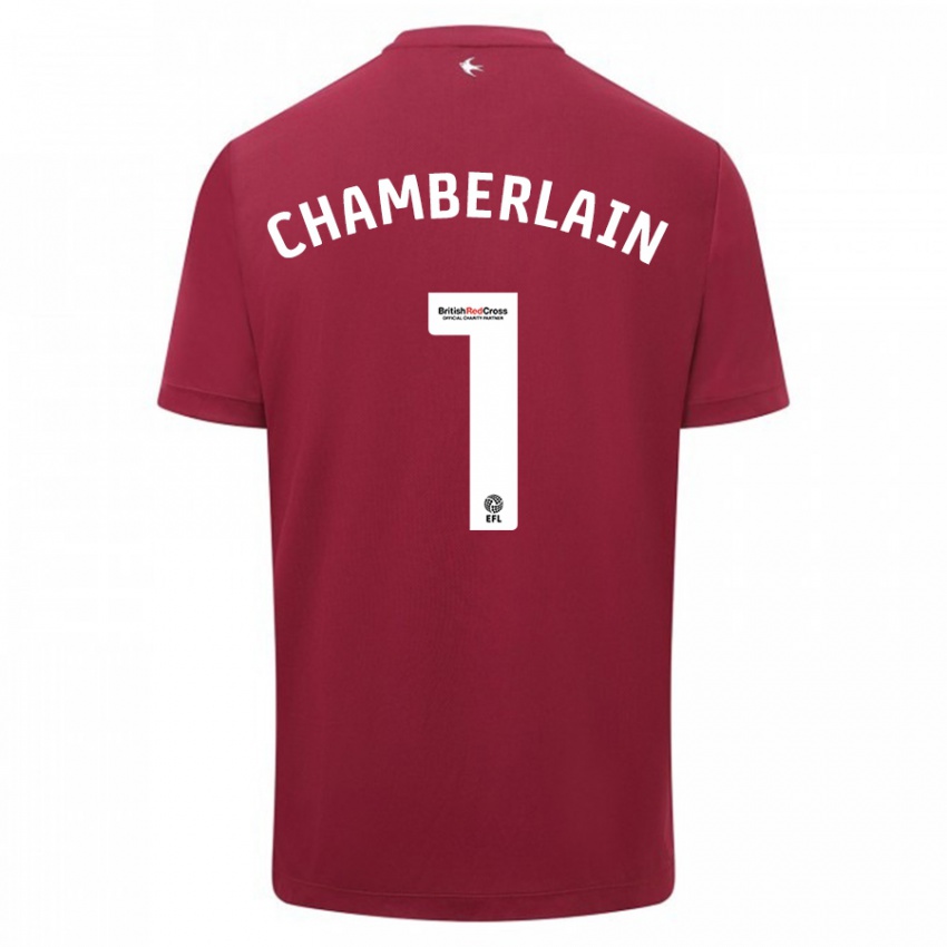 Herren Ceryn Chamberlain #1 Rot Auswärtstrikot Trikot 2023/24 T-Shirt Schweiz