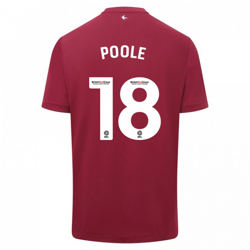 Herren Phoebie Poole #18 Rot Auswärtstrikot Trikot 2023/24 T-Shirt Schweiz