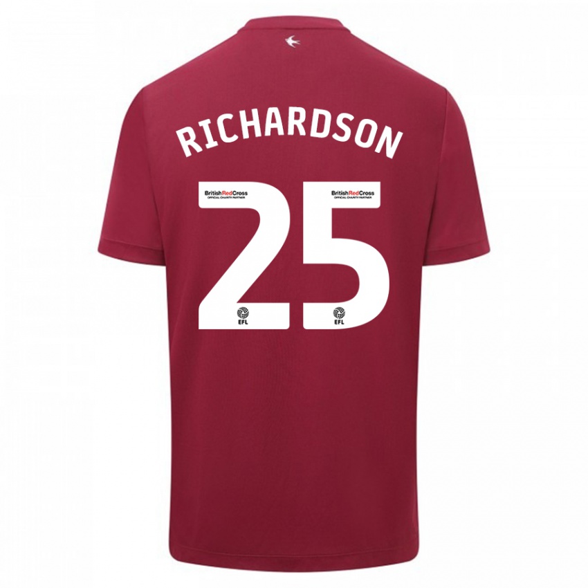 Herren Tija Richardson #25 Rot Auswärtstrikot Trikot 2023/24 T-Shirt Schweiz