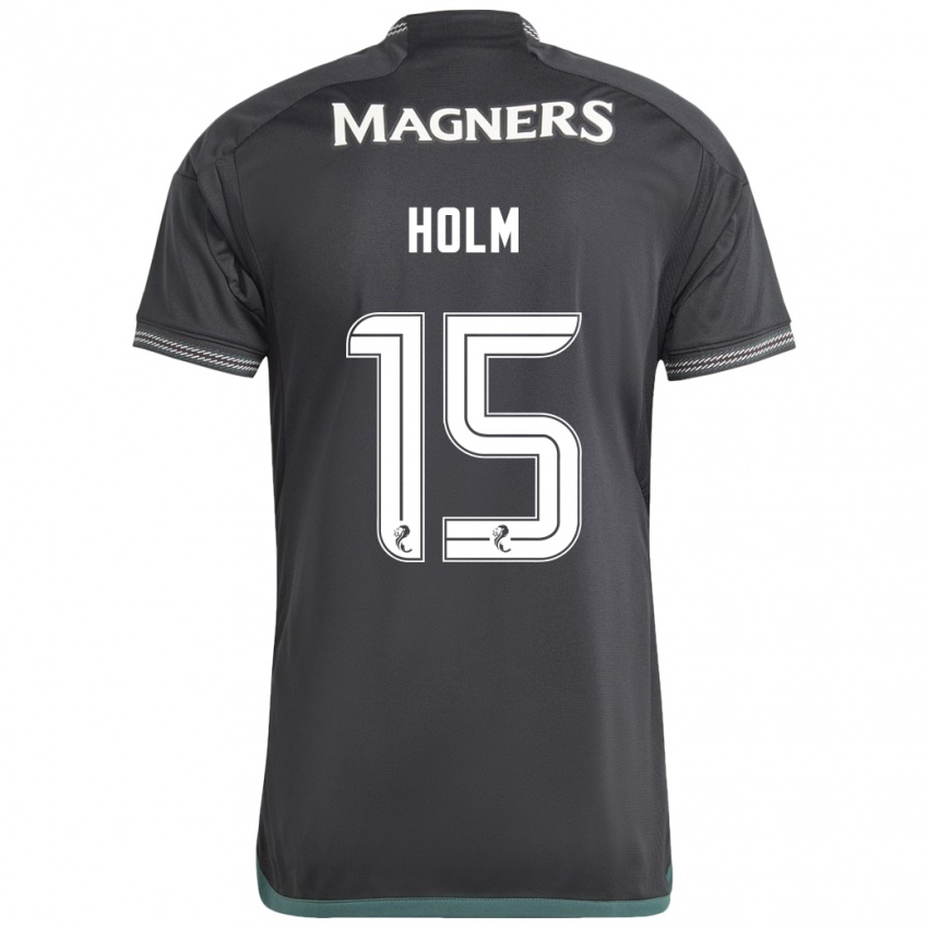 Herren Odin Thiago Holm #15 Schwarz Auswärtstrikot Trikot 2023/24 T-Shirt Schweiz