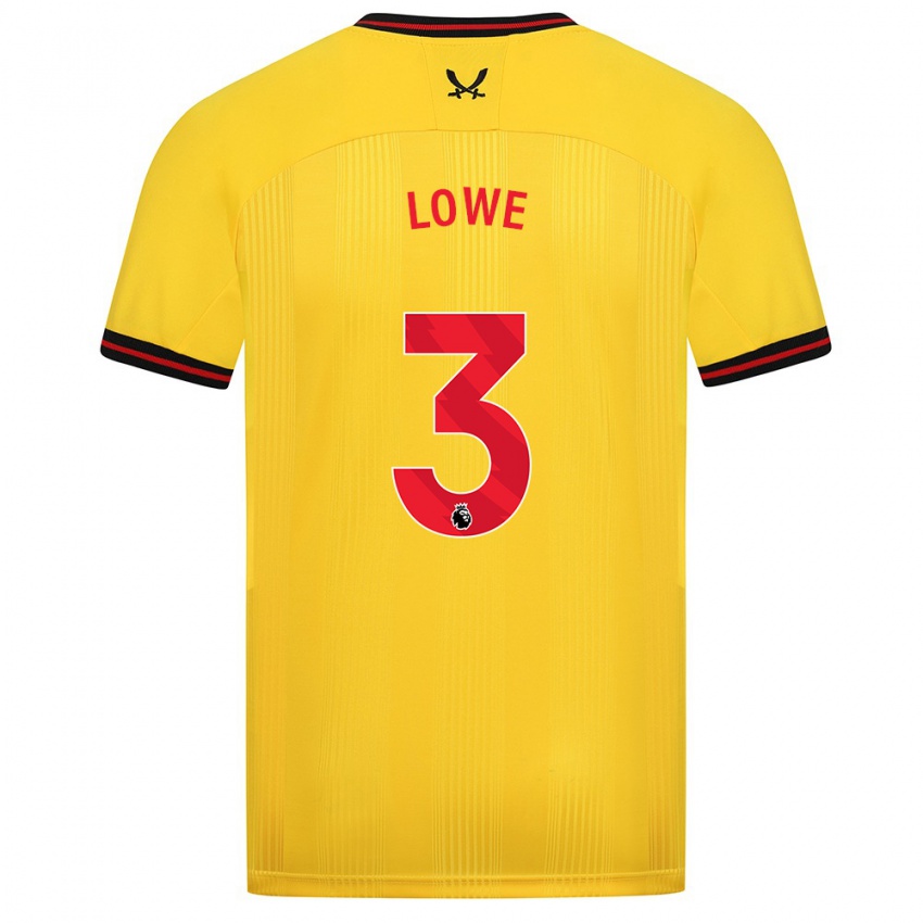 Herren Max Lowe #3 Gelb Auswärtstrikot Trikot 2023/24 T-Shirt Schweiz