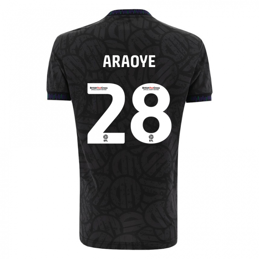 Herren Raphael Araoye #28 Schwarz Auswärtstrikot Trikot 2023/24 T-Shirt Schweiz
