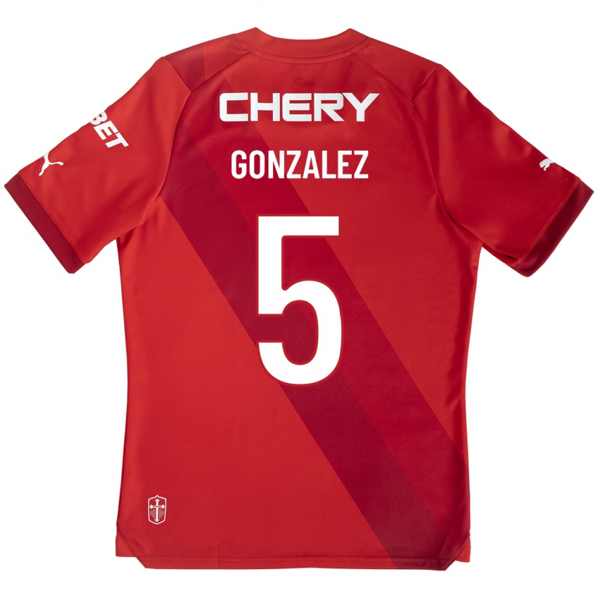 Herren Daniel González #5 Rot Auswärtstrikot Trikot 2023/24 T-Shirt Schweiz