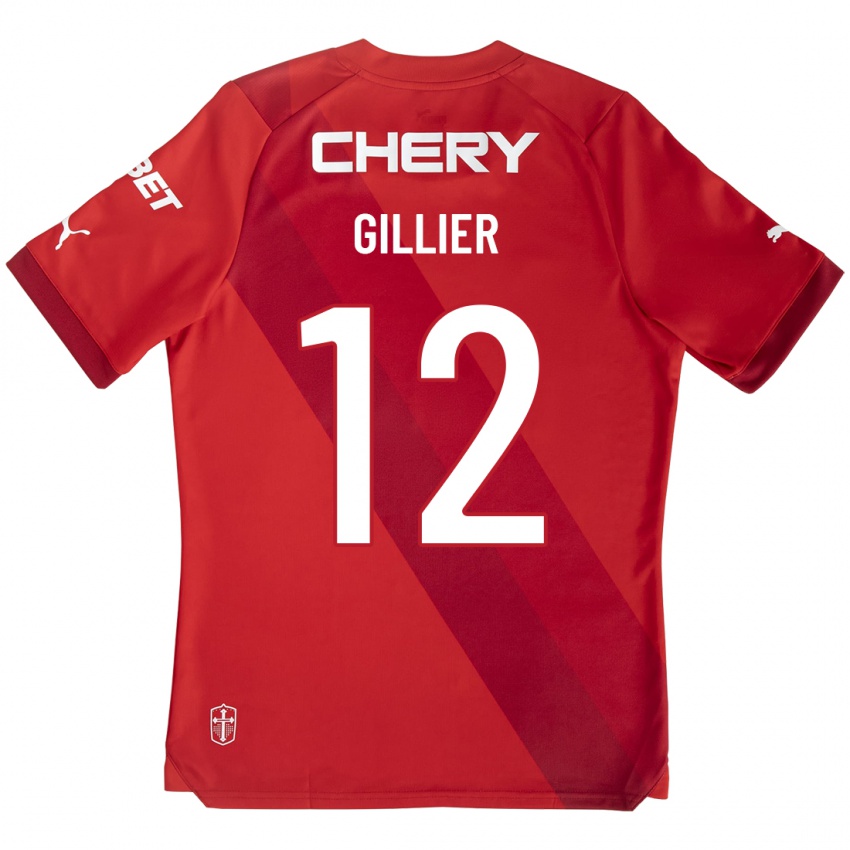 Herren Thomas Gillier #12 Rot Auswärtstrikot Trikot 2023/24 T-Shirt Schweiz