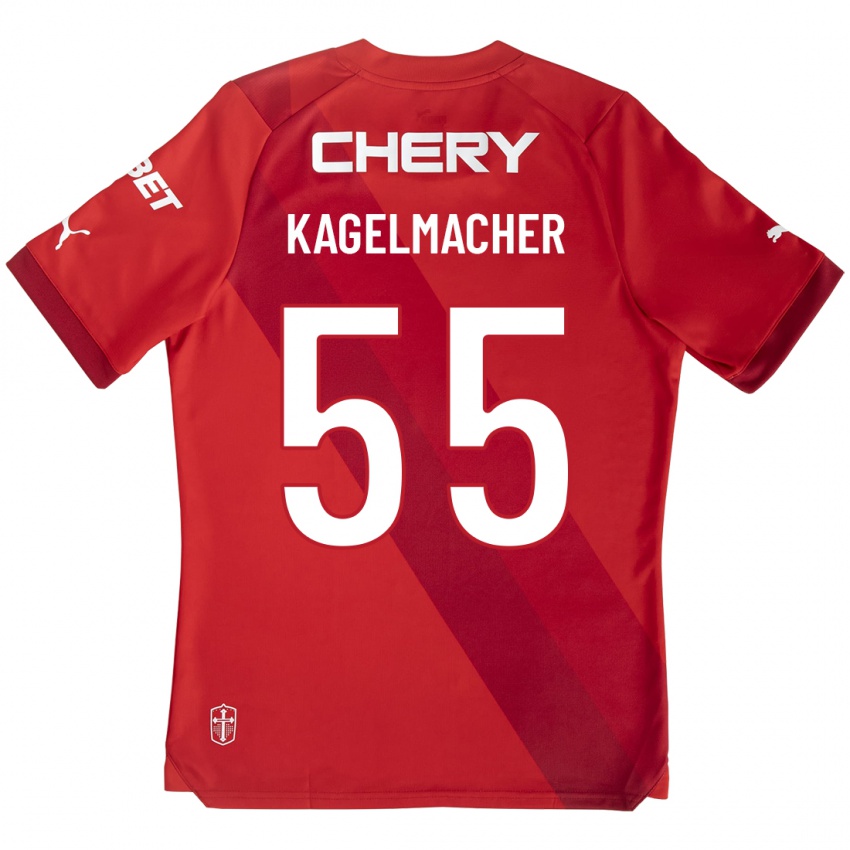 Herren Gary Kagelmacher #55 Rot Auswärtstrikot Trikot 2023/24 T-Shirt Schweiz