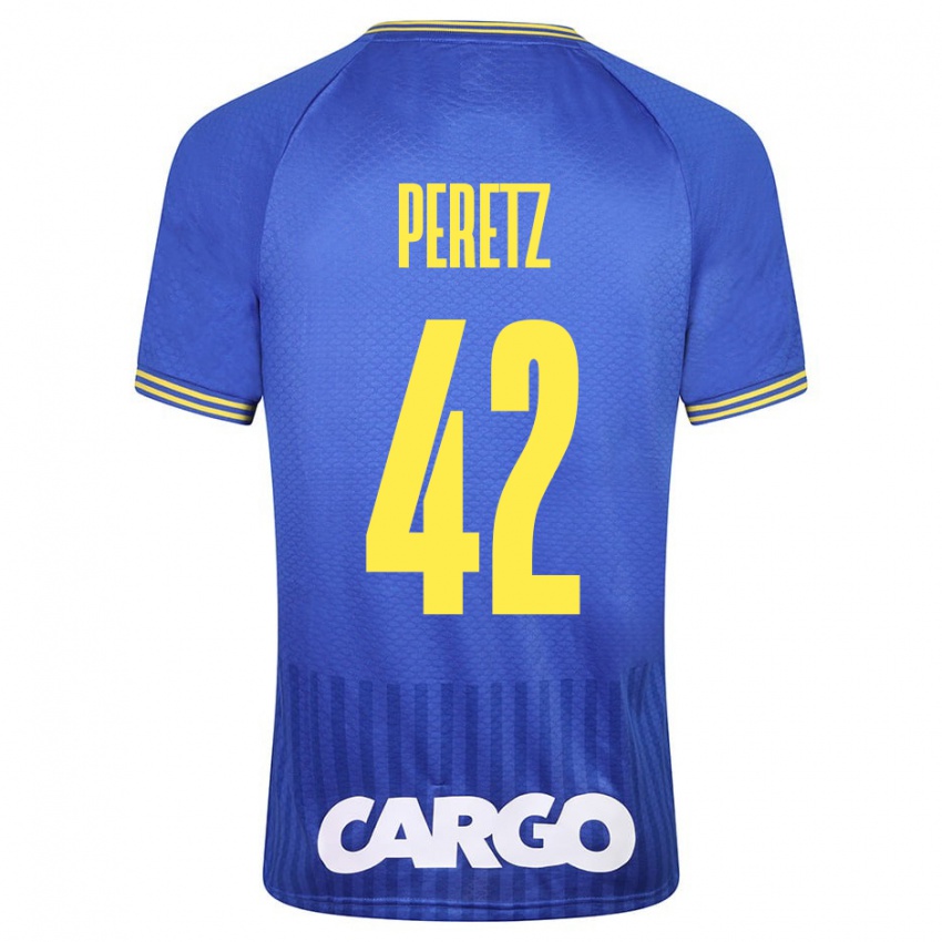 Herren Dor Peretz #42 Blau Auswärtstrikot Trikot 2023/24 T-Shirt Schweiz