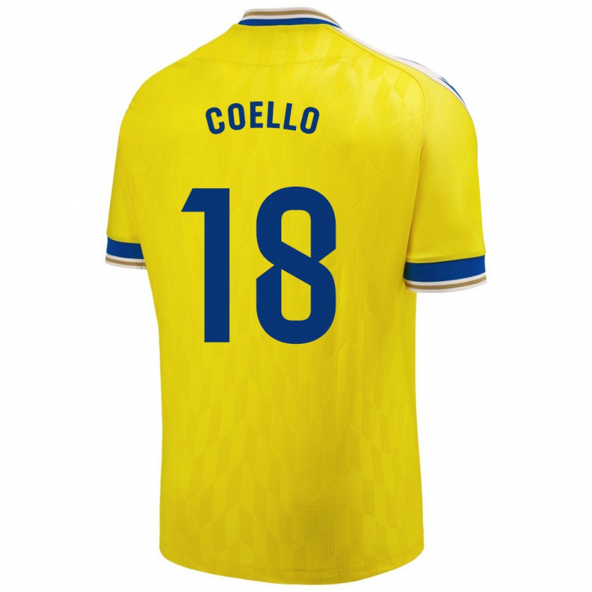 Damen María Del Carmen Coello Vidal #18 Gelb Heimtrikot Trikot 2023/24 T-Shirt Schweiz