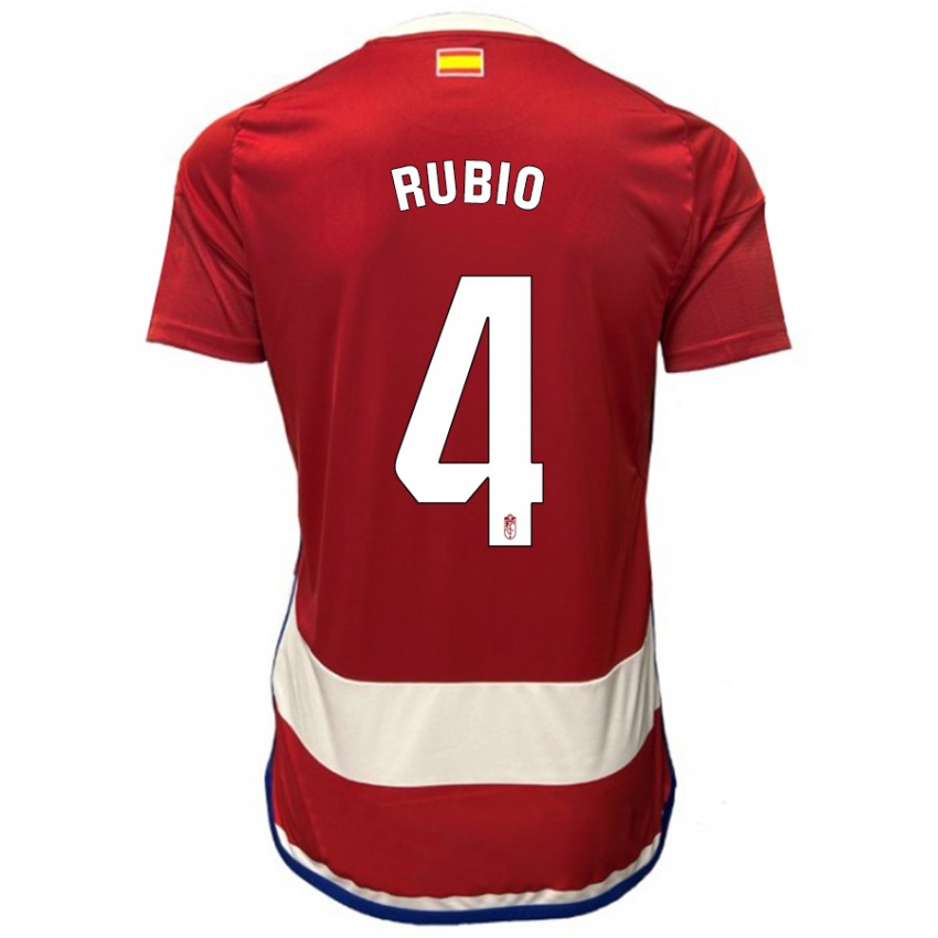 Damen Miguel Rubio #4 Rot Heimtrikot Trikot 2023/24 T-Shirt Schweiz