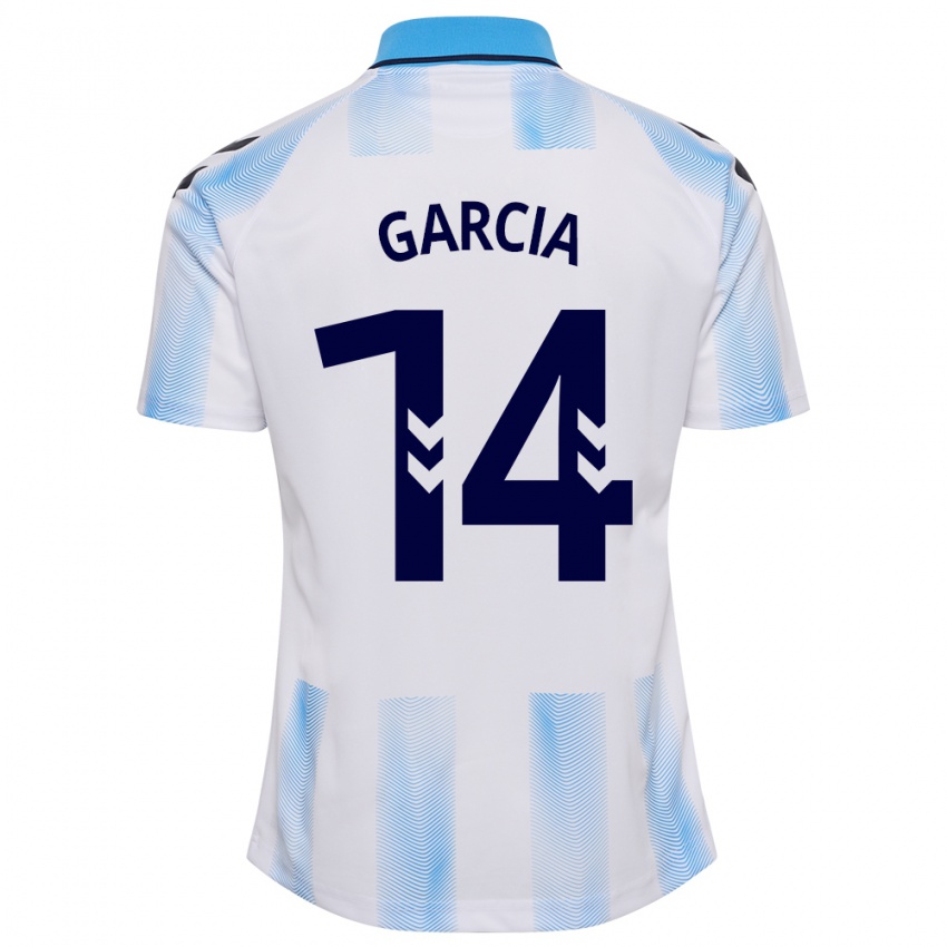 Damen Víctor García #14 Weiß Blau Heimtrikot Trikot 2023/24 T-Shirt Schweiz