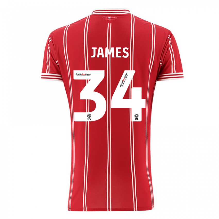 Damen Joseph James #34 Rot Heimtrikot Trikot 2023/24 T-Shirt Schweiz