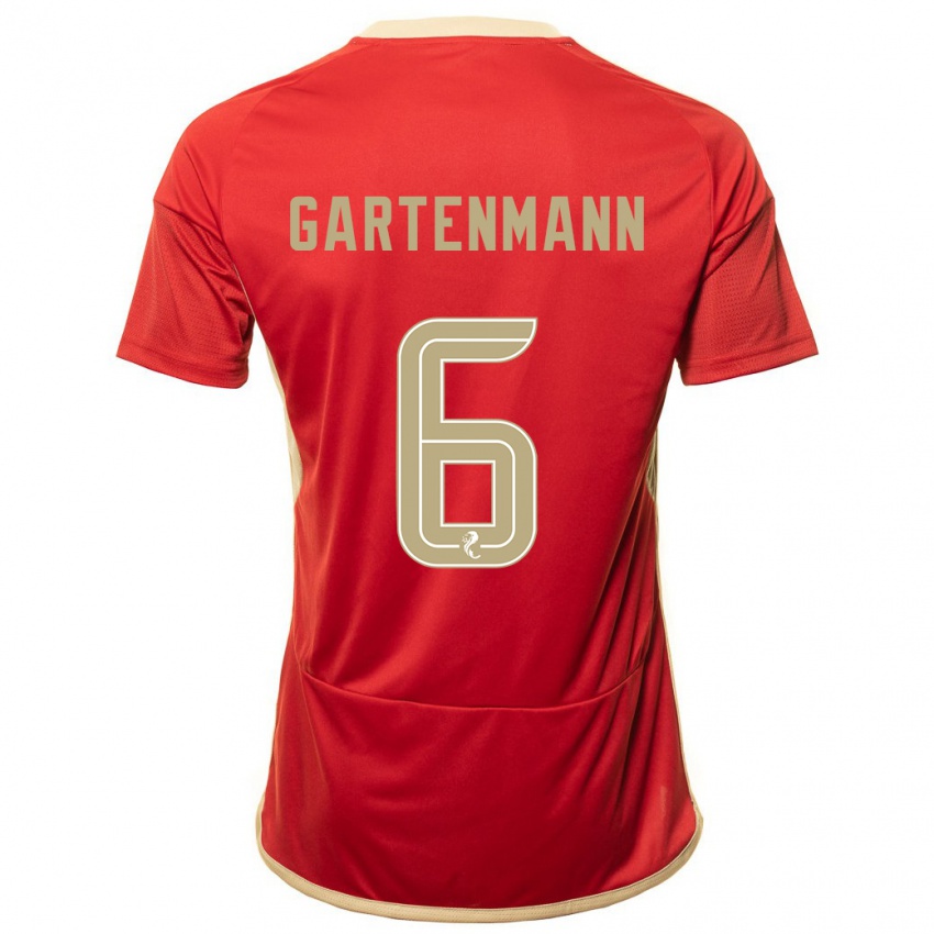 Damen Stefan Gartenmann #6 Rot Heimtrikot Trikot 2023/24 T-Shirt Schweiz