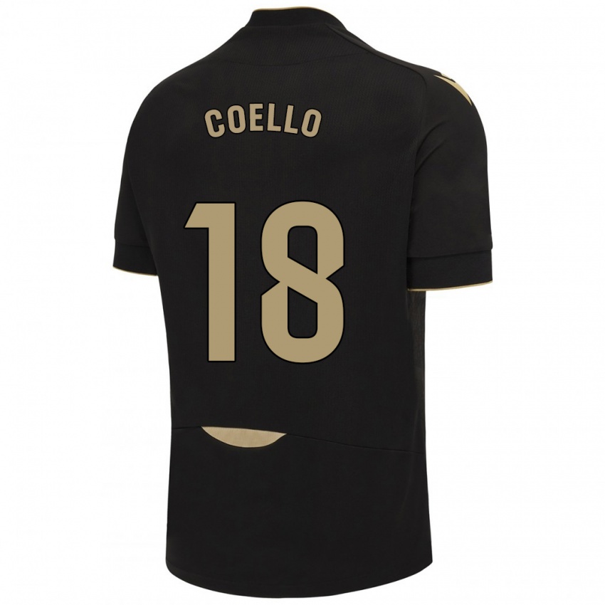 Damen María Del Carmen Coello Vidal #18 Schwarz Auswärtstrikot Trikot 2023/24 T-Shirt Schweiz