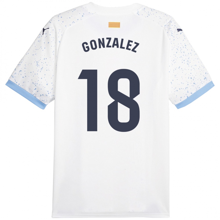 Damen Gerard Gonzalez #18 Weiß Auswärtstrikot Trikot 2023/24 T-Shirt Schweiz