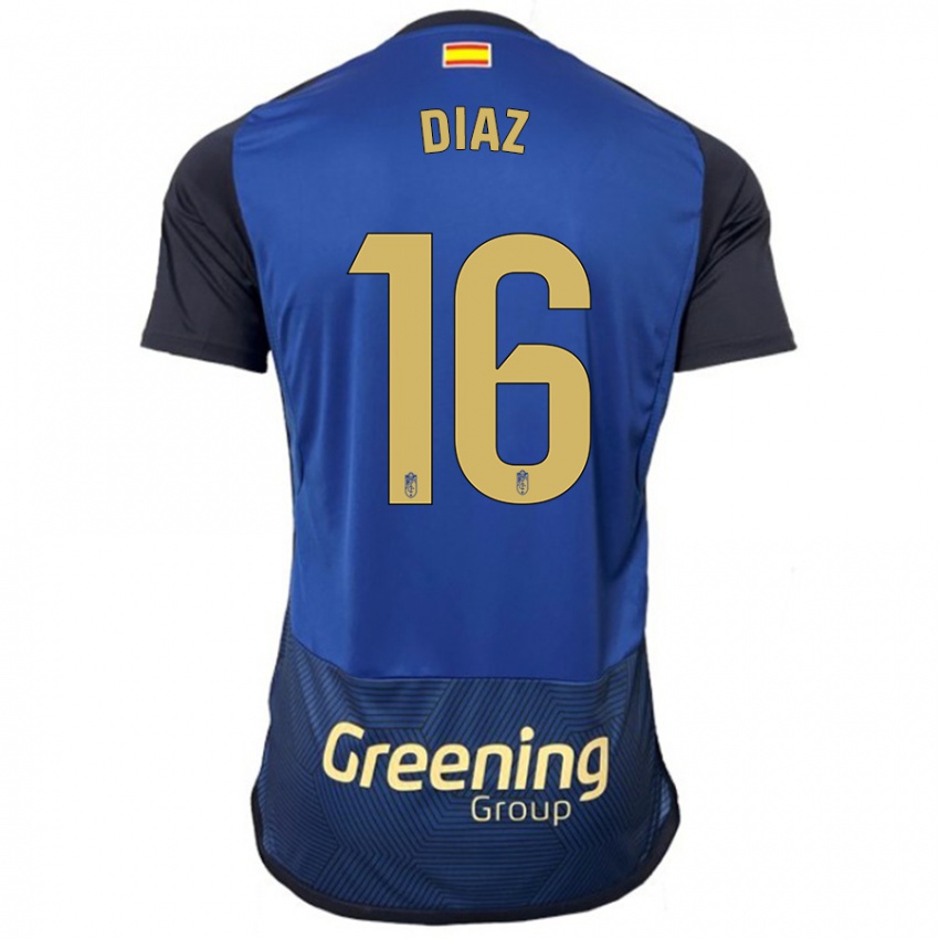 Damen Víctor Díaz #16 Marine Auswärtstrikot Trikot 2023/24 T-Shirt Schweiz