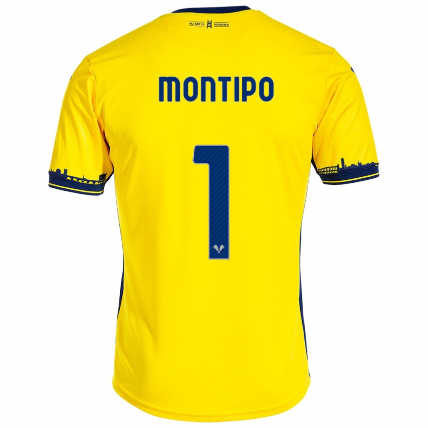 Damen Lorenzo Montipò #1 Gelb Auswärtstrikot Trikot 2023/24 T-Shirt Schweiz