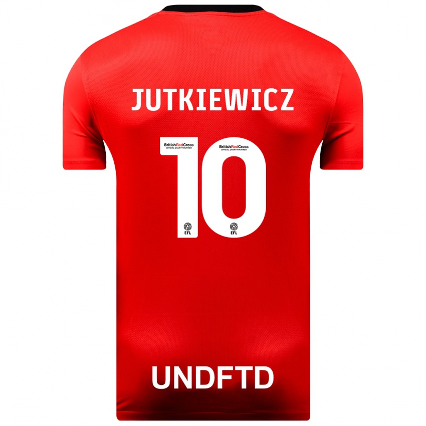 Damen Lukas Jutkiewicz #10 Rot Auswärtstrikot Trikot 2023/24 T-Shirt Schweiz