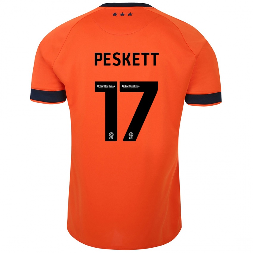 Damen Sophie Peskett #17 Orangefarben Auswärtstrikot Trikot 2023/24 T-Shirt Schweiz