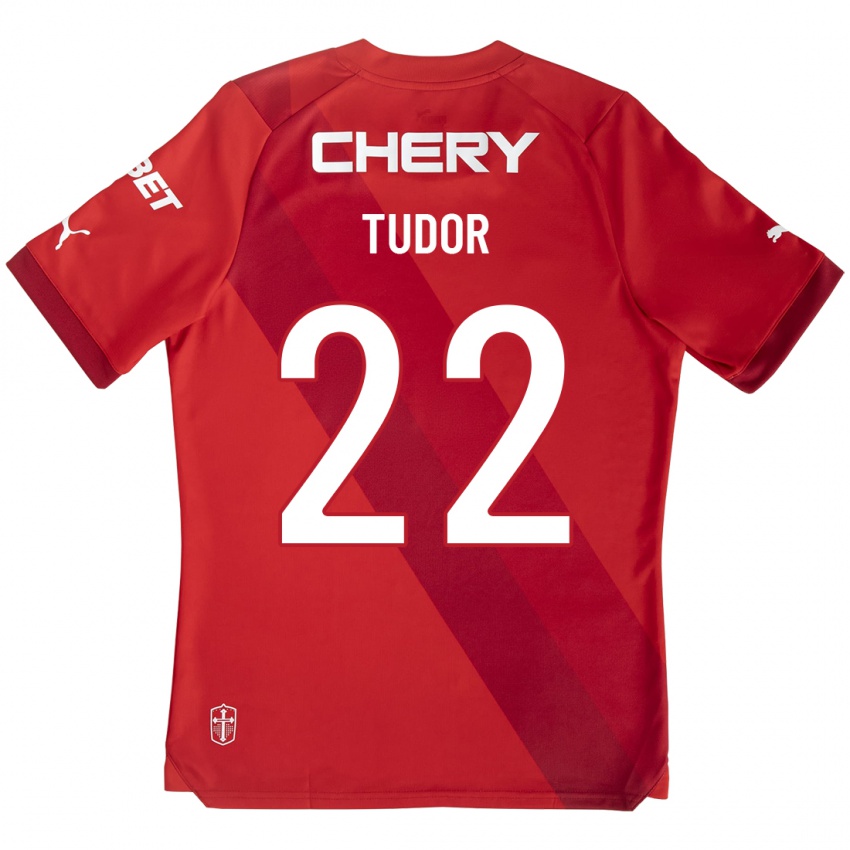 Damen Milan Tudor #22 Rot Auswärtstrikot Trikot 2023/24 T-Shirt Schweiz