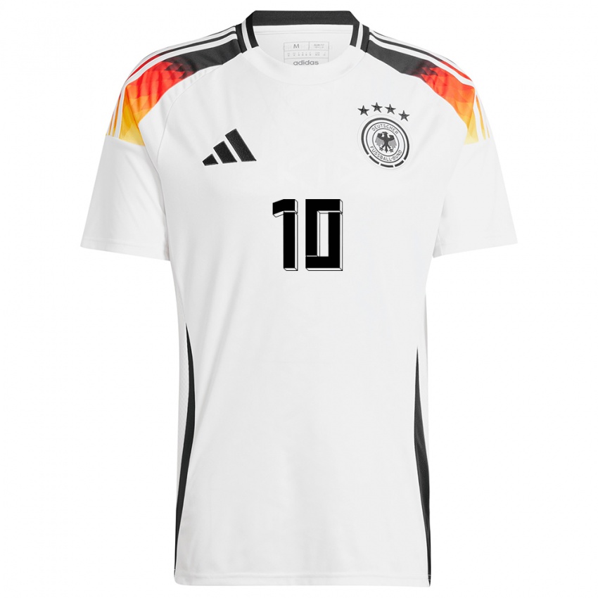 Enfant Maillot Allemagne Jamal Musiala #10 Blanc Tenues Domicile 24-26 T-Shirt Suisse