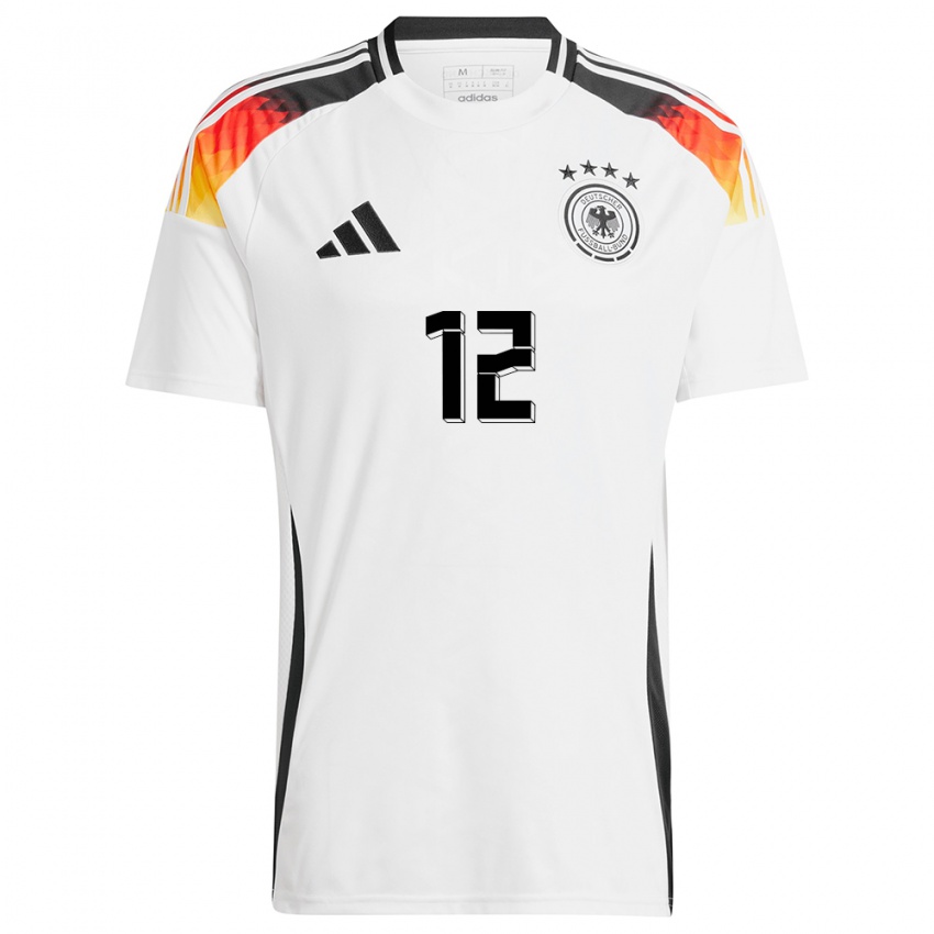 Enfant Maillot Allemagne Oliver Baumann #12 Blanc Tenues Domicile 24-26 T-Shirt Suisse