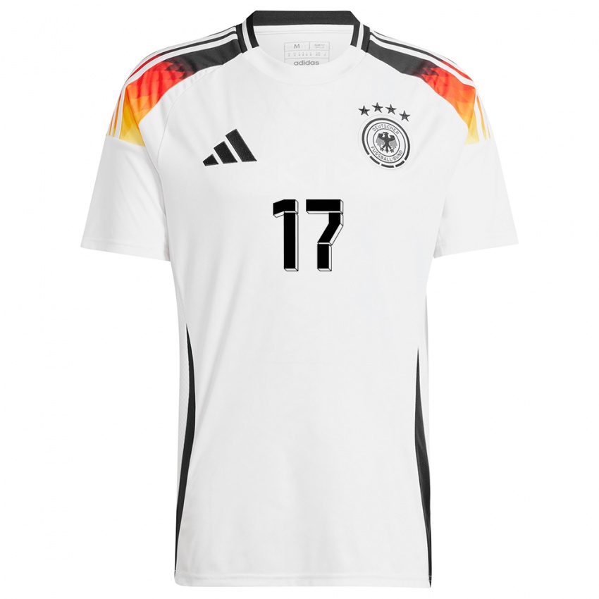 Enfant Maillot Allemagne Florian Wirtz #17 Blanc Tenues Domicile 24-26 T-Shirt Suisse