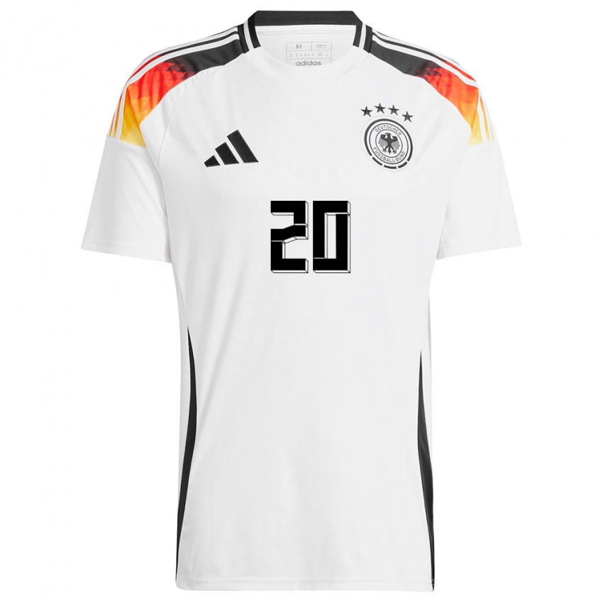 Enfant Maillot Allemagne Karim Adeyemi #20 Blanc Tenues Domicile 24-26 T-Shirt Suisse