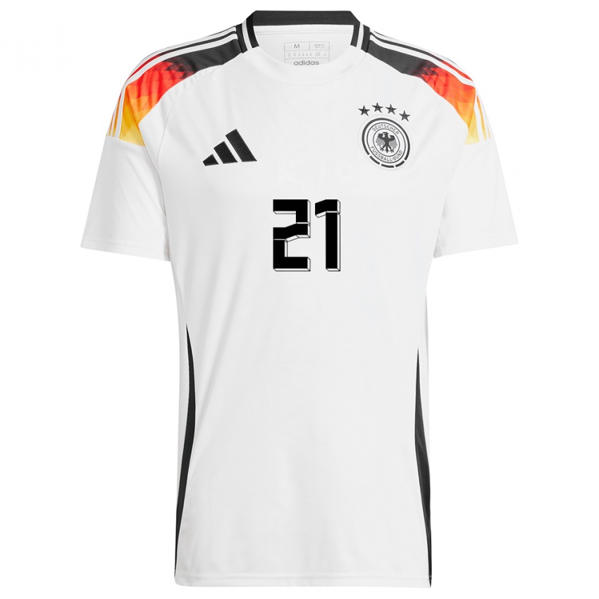 Enfant Maillot Allemagne Faride Alidou #21 Blanc Tenues Domicile 24-26 T-Shirt Suisse