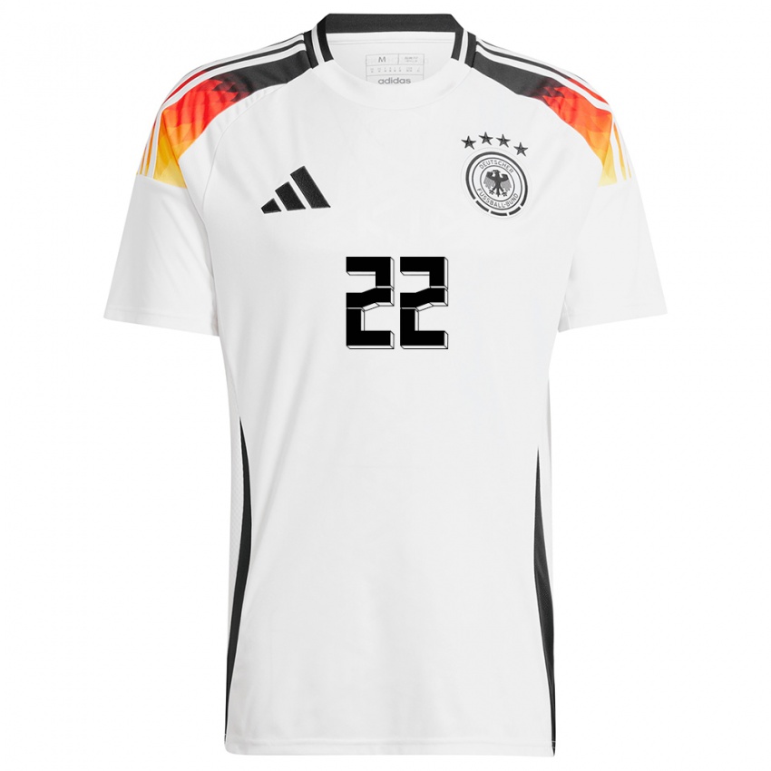 Enfant Maillot Allemagne Luca Netz #22 Blanc Tenues Domicile 24-26 T-Shirt Suisse