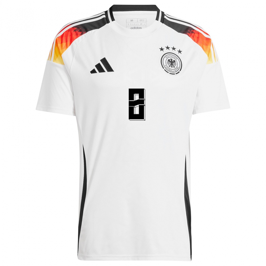 Enfant Maillot Allemagne Maximiliane Rall #8 Blanc Tenues Domicile 24-26 T-Shirt Suisse