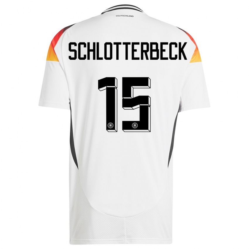 Enfant Maillot Allemagne Nico Schlotterbeck #15 Blanc Tenues Domicile 24-26 T-Shirt Suisse