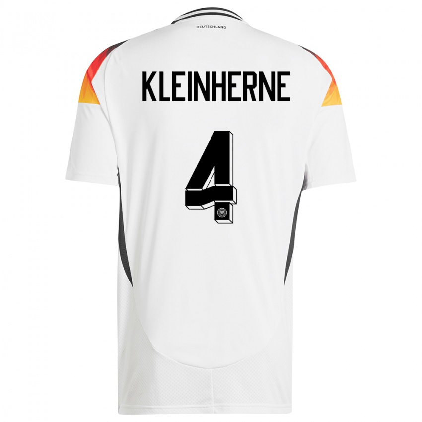 Enfant Maillot Allemagne Sophia Kleinherne #4 Blanc Tenues Domicile 24-26 T-Shirt Suisse