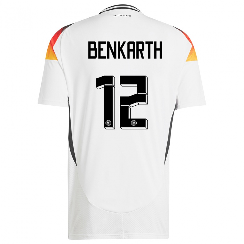 Enfant Maillot Allemagne Laura Benkarth #12 Blanc Tenues Domicile 24-26 T-Shirt Suisse