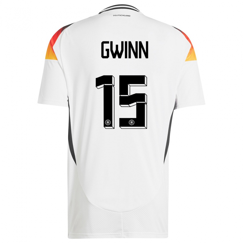 Enfant Maillot Allemagne Giulia Gwinn #15 Blanc Tenues Domicile 24-26 T-Shirt Suisse